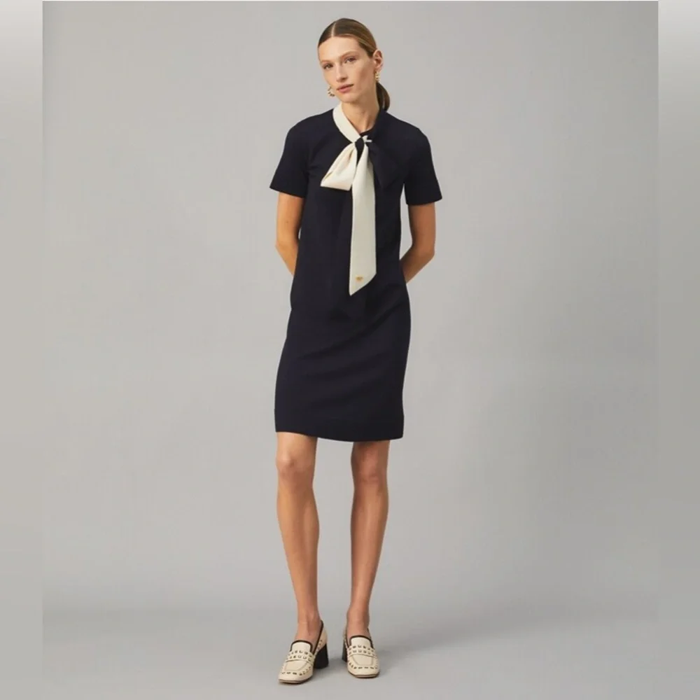 NWT Tory Burch Short Sleeve Bow Sweater Dress